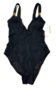 Amoressa Badeanzug Einteiler schwarz 6515255 Fische Damen US Größe 8 Pull-On - Bild 1 von 24