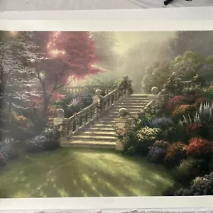 "Litografía firmada por Thomas Kinkade Stairway To Paradise número 597/1350 G/P-I 30""x40""" - Imagen 1 de 15