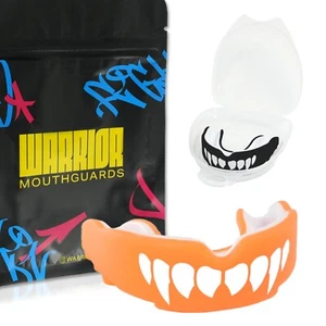 Beast Fang Mouthguard Boxing Adult 2 Pack Orange + Black + Carrying Case - Picture 1 of 7