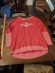 University Of Georgia Bulldogs Vintage Crew Women's Neck Sweater Size Med Red - Picture 1 of 8