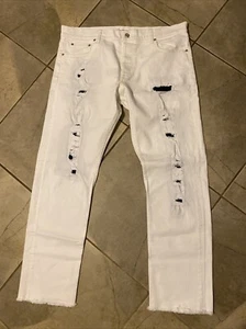 Alexander McQueen Jeans White Distressed Size 54 - Picture 1 of 9