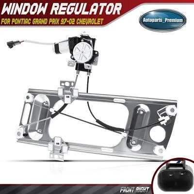 Regulador de janela de energia com motor para Pontiac Grand Prix 97-02 Chevy dianteiro direito - Imagem 1 de 4