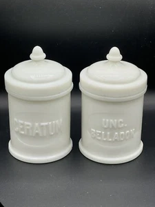 Antique Whitall Tatum Apothecary Medicine Jars - 1857-1900 - RARE - Set of 2 - Picture 1 of 13