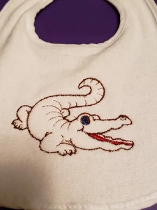 Personalized Handed Made Baby Bib Alligator - Picture 1 of 1