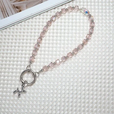 Llavero universal con cuentas y correa de muñeca con cordón para teléfono celular para mujeres niñas Foto 1 de 4