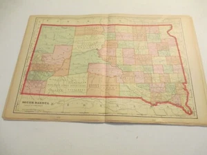 MAPA ANTIGUO DEL ATLAS DE DAKOTA CRAM DEL SUR 1905 23 X 14,5 - Imagen 1 de 1
