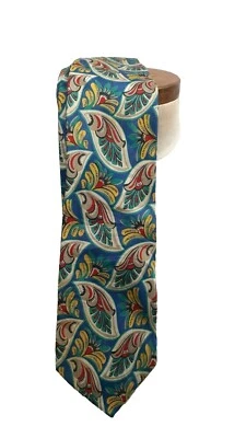 Corbata VINTAGE V2 VERSACE 100% Seda Patrón Paisley Floral Hecha en Italia Foto 1 de 4