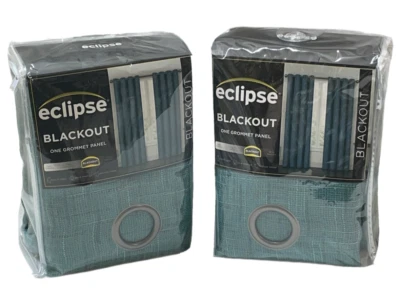 Par de paneles de ojal Eclipse Blackout (2) 50 x 108 Gemini verde esmeralda tejido térmico Foto 1 de 4