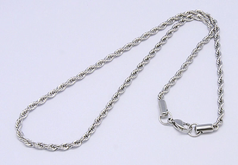 1pz collana girocollo intrecciata  in acciaio inox  colore argento scuro 50cm - Immagine 1 di 1