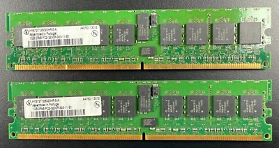 Lot of 2- 1GB Infineon DDR2-400 PC2-3200R 2Rx8 ECC Server-Ram HYS72T128020HR-5-A - Image 1 of 4
