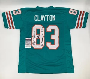 MARK CLAYTON MIAMI DOLPHINS SIGNED CUSTOM STITCHED JERSEY JSA WITNESS COA - Picture 1 of 3