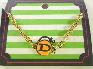 C. Wonder Gold Orange Enamel Initial I.D. D Bracelet NWT 38 - Picture 1 of 4