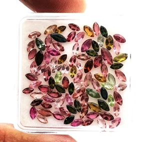 Natural Multi Tourmaline Marquise Cut Loose Gemstone 52 Pcs 2x4-2.50x5 MM 5 CT - Picture 1 of 4