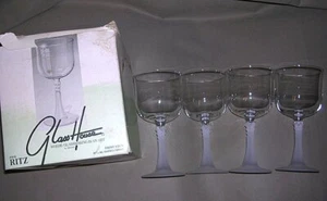 4 Ritz Frost Stem 10.5oz Wine Goblets Wheaton Fine Glass House w/ Box FS7211PH - Picture 1 of 5