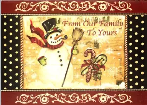 SNOWM FAMILY TO FAMILY Lang Christmas Greeting Card New w/ Envelope MG2 - Picture 1 of 3