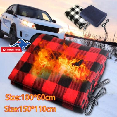 Car Electric Blanket 12V DC Heated Throw Soft Travel Fleece Camping Warmer Rug - image 1 of 4