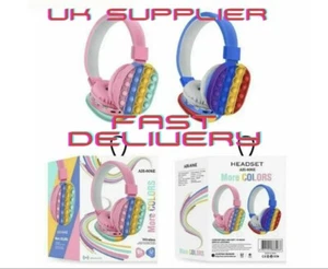 Bulk Buy kids wireless bluetooth headphones Girls Boys Fidget Pop - Picture 1 of 6