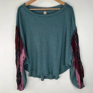 We The Free Sweater Women Small Boho Knit Shirt Paisley Drop Shoulder Top Core - Picture 1 of 11
