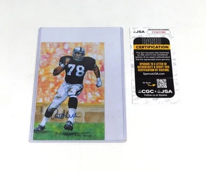 Art Shell Firmado 1989 Salón de la Fama del Fútbol Profesional 4x6 Card Raiders/5000 JSA Automático - Imagen 1 de 2