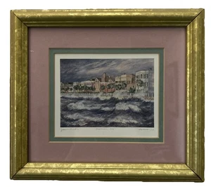 Jeanie Drucker  Autographed Hurricane 1989 Charleston SC Watercolor - Picture 1 of 6