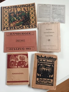 Rarität, 2xHamburg Festzug 1913,Fundevogel,Niedersächsischer Liederband,Richtfei - Bild 1 von 19