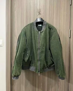 DRIES VAN NOTEN Olive Green Bomber Jacket M Fast Shipping - Picture 1 of 24