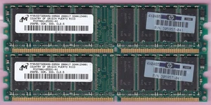 512MB 2x256MB DDR-333 PC2700 MICRON MT8VDDT3264AG-335G4 HP 305957-041 DDR1 Kit - Picture 1 of 5