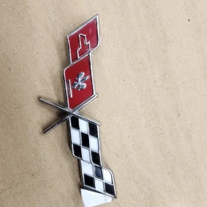 77-79 C3 Corvette Front Fender Emblem Logo Cross Crossed Flags Badge NICE New - Picture 1 of 7
