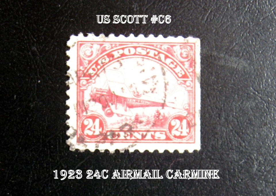 Classic  Airmail United States Stamp US Scott  #C6 – 1923 24c, carmine - Image 1 of 1