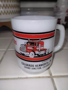 Rare 1979 Anchor Hocking Tonkin Inc Kenworth Truck Milk Glas Advertising Mug - Picture 1 of 7
