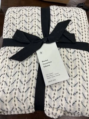 West Elm F/Q Couverture Mixed herringbone  Blanket NWT! Full/Queen - Image 1 of 3