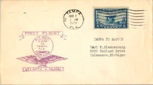 Pitcairn Aviación Primer Vuelo Tampa Florida - Macon Georgia - 1929 - Imagen 1 de 2