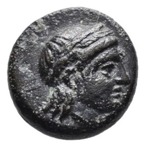 Mysia - Gambrion Cuarto D’Unidad Bronce 350-300 A.C. Apolo Tauro Moneda - Imagen 1 de 3