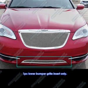 Fits 2011-2014 Chrysler 200 Lower Bumper Stainless Chrome Mesh Grille Insert - Picture 1 of 3