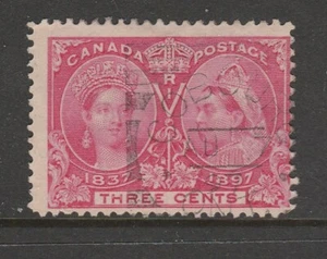 Canada COBOURG ONT Squared Circle Queen Victoria 3c Jubilee 1897 - Picture 1 of 1