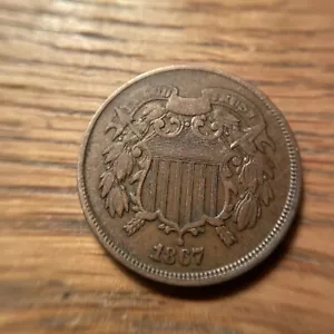 1867 Two Cent Piece DDO FS-101 VF Uncertified - Picture 1 of 4