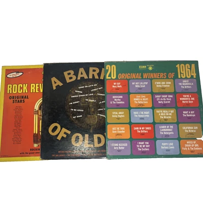 Vtg Rock Records X3 1960s 25 Rock Revival Greats Winner of 1964 Barrel of Oldies - Image 1 of 4