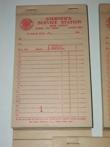 3- NOS 1940 SINCLAIR Oil Gas Station RECEIPT BOOKS Sterners Central City PA Mint - Picture 1 of 9