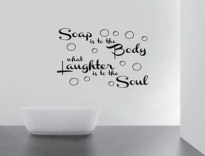  Soap Body Bath Soul ralax Quote Wall Stickers Art bathroom Removable Decals DIY - Image 1 of 2