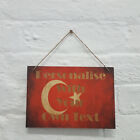PERSONALISIERT Türkei türkische Flagge Holz hängende Wandplakette Schild - personalisiert