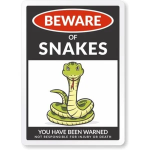 Letrero de aluminio resistente a la intemperie de 8" x 12" Beware Of Snakes - Imagen 1 de 1