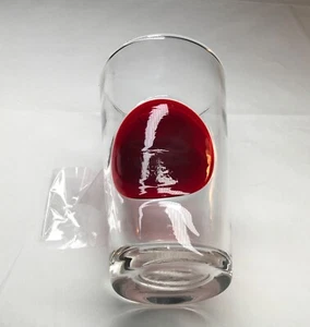 Abigails Clear Pint Glass With Big Red Dot OR Abigail's Clear Red Dot Chromozone - Picture 1 of 18