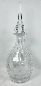 Vintage Large Heavy Crystal Etched Floral Clear Glass Decanter & Stopper 12" - Picture 1 of 10