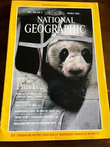NATIONAL GEOGRAPHIC March 1986 GIANT PANDA Sam Houston Texas MOROCCO Narwhal - Imagen 1 de 1
