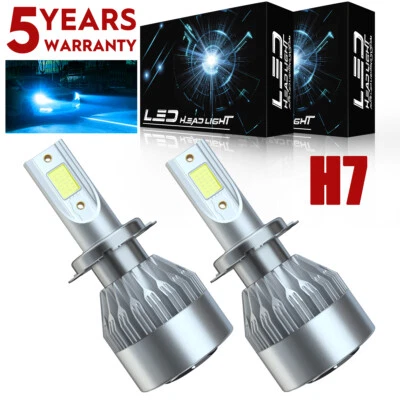 8000K Ice Blue LED H7 Headlight Bulb For Mercedes-Benz C300 B200 C230 C250 C240 - Image 1 of 4