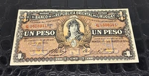 Billete Uruguay 1 Peso 1934 Montevideo - Imagen 1 de 6