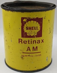 Vintage Shell Retinax AM 1 lb Grease Tin Can For Garage Display - Picture 1 of 8