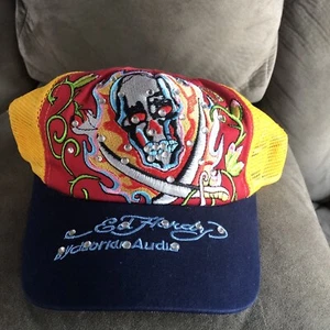 Ed Hardy Trucker Hat Camo Mesh Snap Back 13 Skull New With Tags - Picture 1 of 8