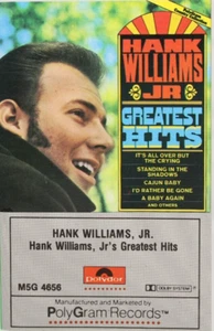HANK WILLIAMS JR. - GREATEST HITS, VINTAGE COUNTRY CASSETTE TAPE POLYGRAM TESTED - Picture 1 of 9