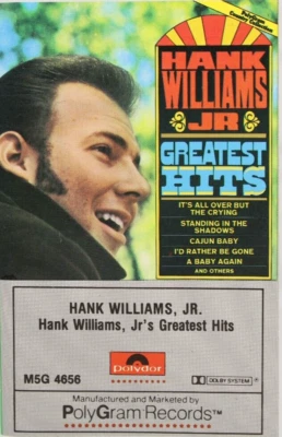 HANK WILLIAMS JR. - GREATEST HITS, VINTAGE COUNTRY CASSETTE TAPE POLYGRAM TESTED Foto 1 de 4
